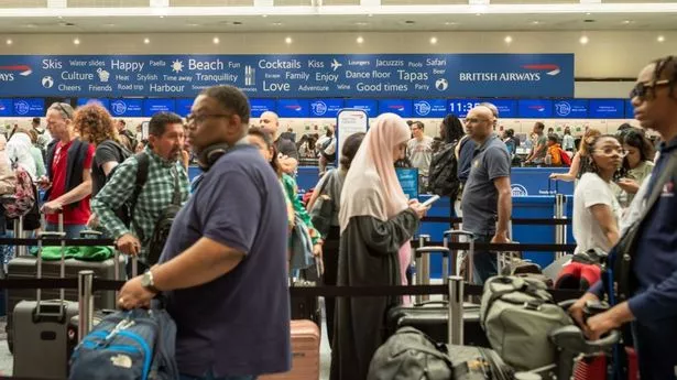 Passengers at Gatwick Airport which has been unveiled for the worst airport for delays last July