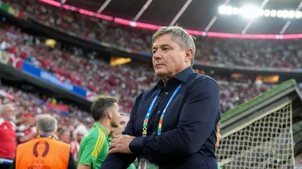 Dragan Stojkovic during Serbia's match against Denmark