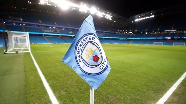 A corner flag at Manchester City's Etihad Stadium