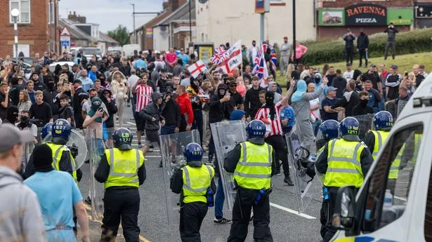 A protest in Sunderland city centre