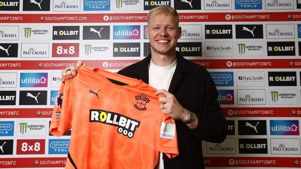 SOUTHAMPTON, ENGLAND - AUGUST 29: Southampton FC sign Aaron Ramsdale from Arsenal FC on a permanent transfer, at the Staplewood Campus on August 29, 2024 in Southampton, England. (Photo by Matt Watson/Southampton FC via Getty Images)