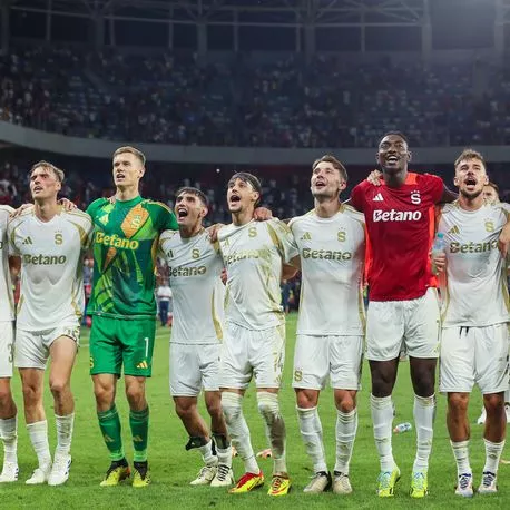 Sparta Prague players celebrate during their successful qualification campaign.