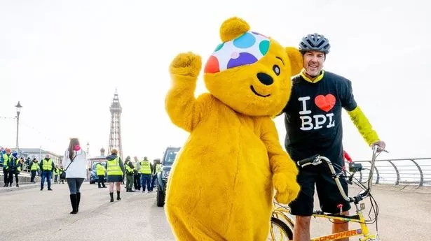 Paddy McGuinness was in Blackpool with Pudsey during the challenge