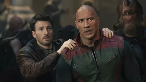 Chris Evans and Dwayne Johnson in Red One