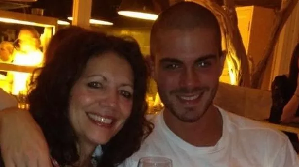 Max George with his mum Barbara who rushed him to A&E