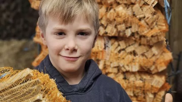 Tommy Climo, 9, from Ashwater has started his own business selling kindling