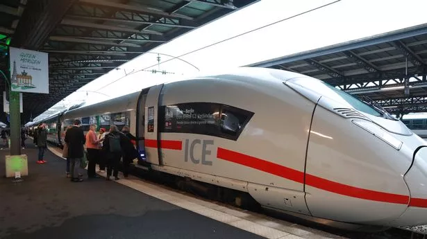 A view of a high-speed train service launches by Deutsche Bahn