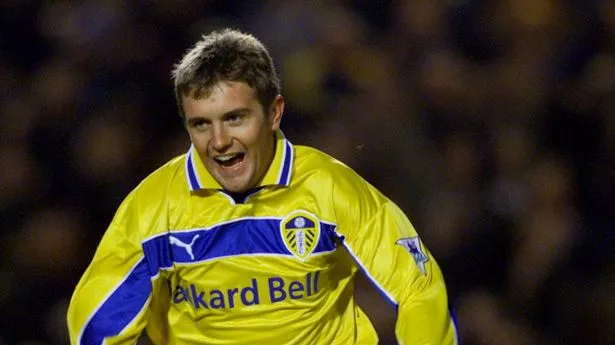 Stephen McPhail celebrates his goal for Leeds United against Chelsea in 1999