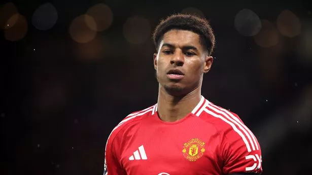 Marcus Rashford playing for Manchester United in December 2024