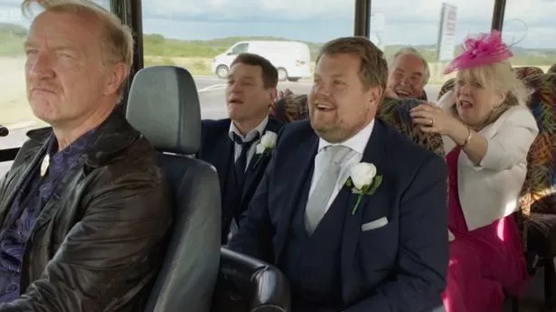 Cast members of Gavin and Stacey in a scene from the finale.