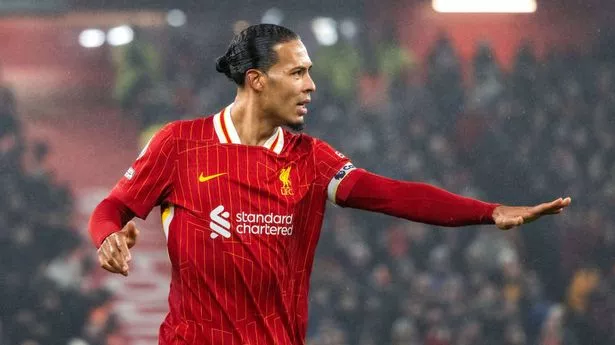 Virgil van Dijk during a game against Manchester United