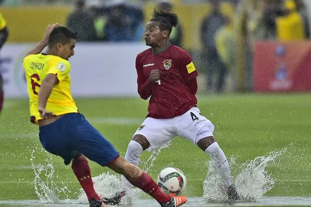 Christian Noboa and Bolivia's Alejandro Leonel Morales