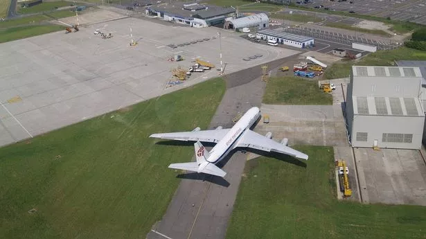 An aerial view of the airport