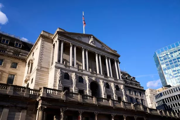 The front facade of the Bank of England building