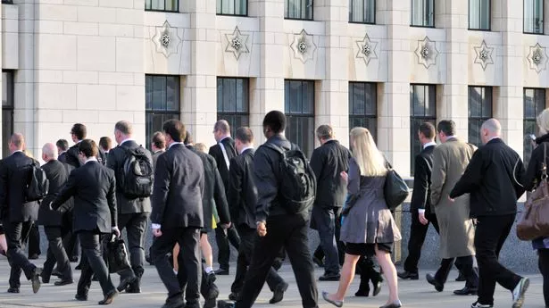 People walking on a busy street