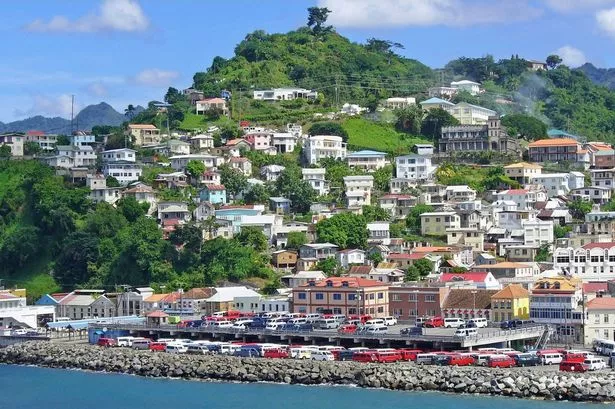 The island of Grenada at a distance.