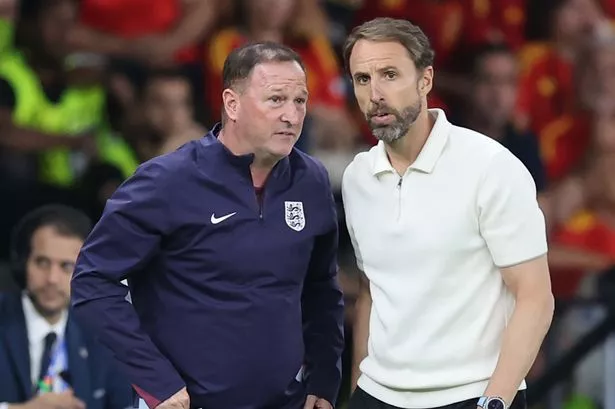  Gareth Southgate manager / head coach of England with assistant Steve Holland 