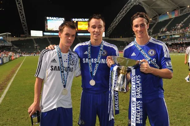 Josh McEachran, John Terry and Fernando Torres during Chelsea's pre-season tour in 2011