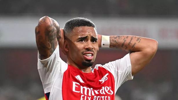 Gabriel Jesus of Arsenal reacts