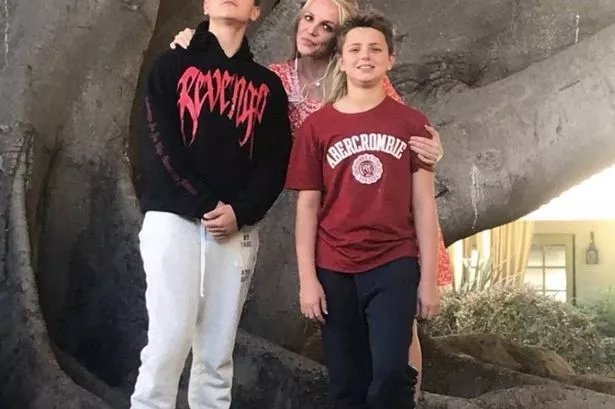 Britney Spears with her sons Sean Preston and Jayden James