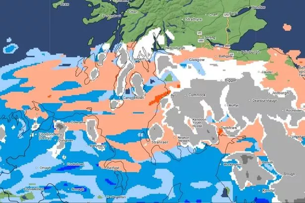 The snow map shows where snow will hit this weekend