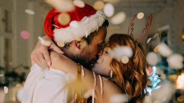 Photo of young couple on New Year's Eve