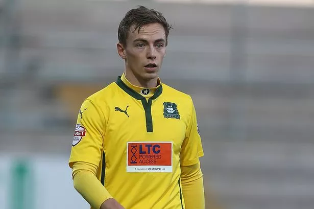 Andy Kellett of Plymouth Argyle in action during the Sky Bet League Two match between Northampton Town and Plymouth Argyle at Sixfields Stadium on December 13, 2014