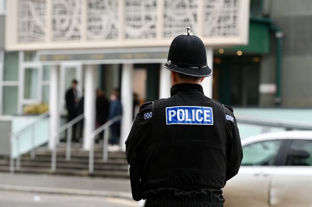 Police outside of the Plymouth Crown Court