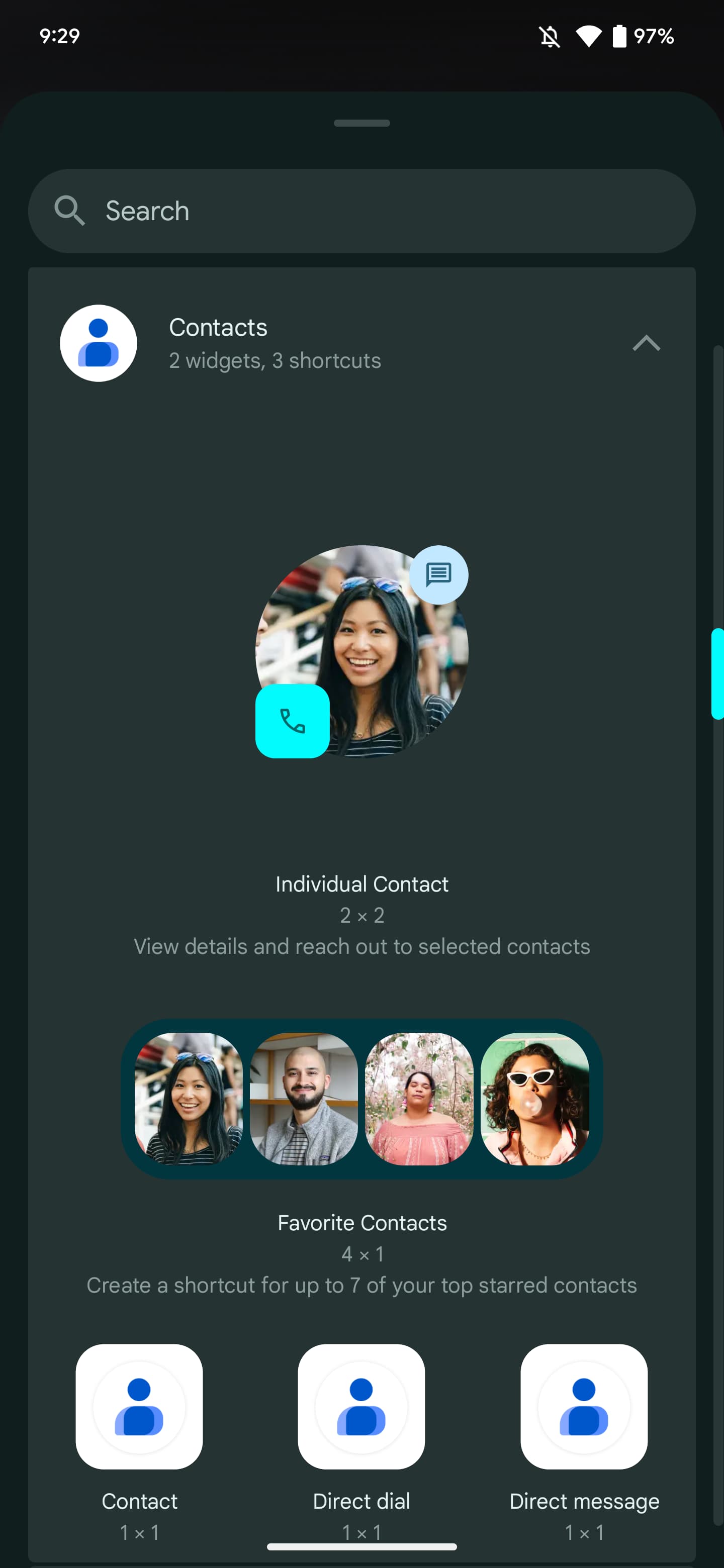 Google Contacts widgets