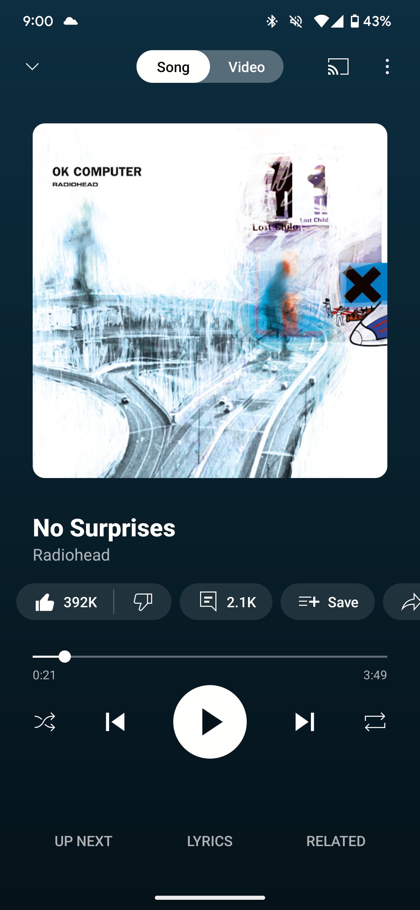 YouTube Music Now Playing gradient