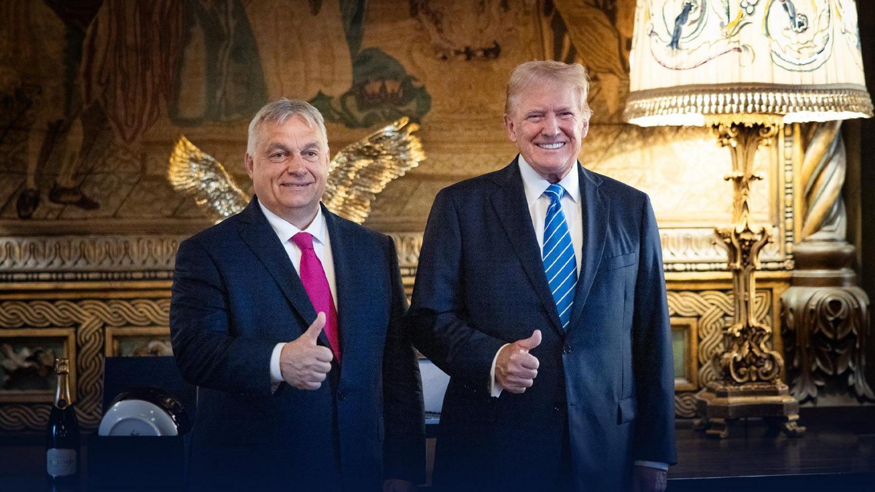 Viktor Orban with Donald Trump at Mar-a-Lago