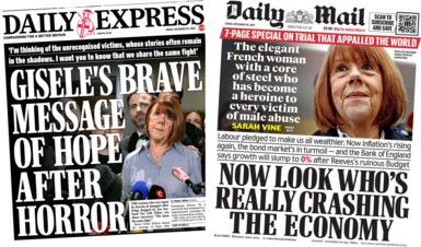 The front pages of the Daily Express and Daily Mail