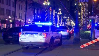 Police cars on a street in New Orleans