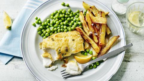 Fish and chips from BBC Food.