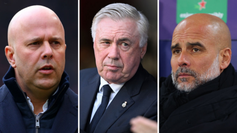 Arne Slot, Carlo Ancelotti, Pep Guardiola