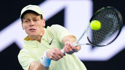 Jannik Sinner in action at the Australian Open