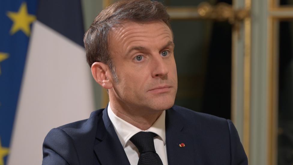 Macron speaks with the BBC at the Élysée Palace