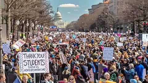 Alamy Online moral outrage also has led to social change, as when Florida teenagers used social media to mobilise protests in February and March 2018 (Credit: Alamy)