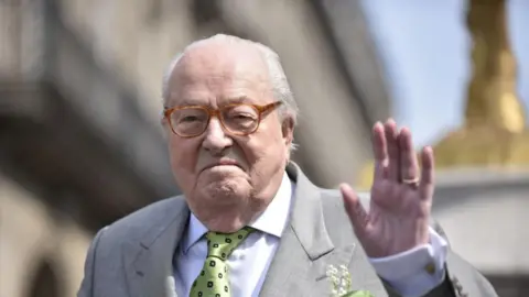 Former President of the Front National Jean-Marie Le Pen during a traditional May Day rally in Paris, France, 1 May 2019.