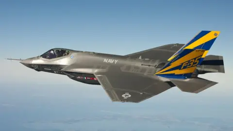 Getty Images The US Navy variant of the F-35 Joint Strike Fighter, the F-35C