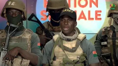 Radio Télévision du Burkina Soldiers on TV in Saturday's broadcast