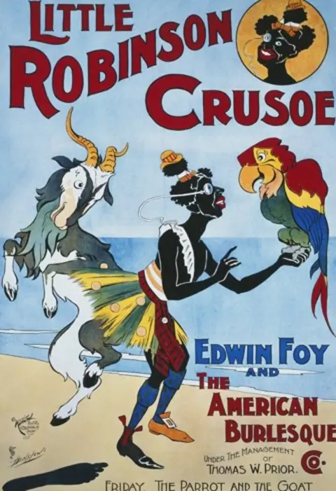 Getty Images A poster for Edwin Foy's theatrical variety show "Little Robinson Crusoe", circa 1893.