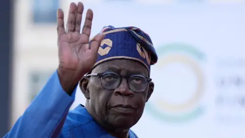 Nigeria President Bola Tinubu arrives for the closing session of the New Global Financial Pact Summit, on June 23, 2023 in Paris.