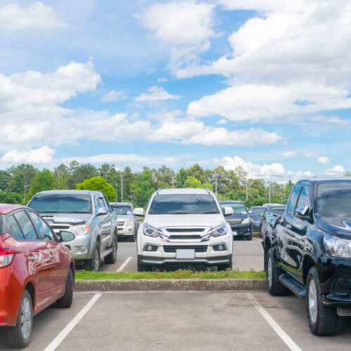 Cars in parking lot