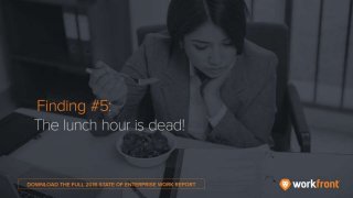 Finding #5: The lunch hour is dead!
 