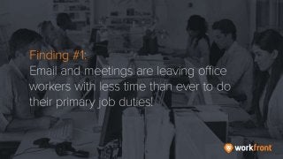 Finding #1: Email and meetings are leaving office workers with less time than ever to do
their primary job duties!
 