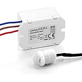 deleyCON 1x Mini Infrarot Bewegungsmelder - Innenbereich - Reichweite 6m bei 360° - Kleinstbauweise - Fast unsichtbar - IP20 