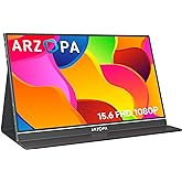 ARZOPA Portable Monitor, 15.6 Inch 1080 FHD Tragbarer Monitor with External HDR Eye Care Screen and HDMI/Type-C/USB-C, for La