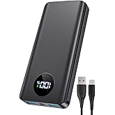 Power Bank, 20000mAh Powerbank PD 22.5W Schnellaufladung Externe Handyakkus mit Digitaldisplay, USB C Tragbares Ladegerät mit