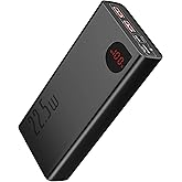 Baseus Powerbank 20000mAh, 22,5W PD 3.0 QC4.0 Schnellladung USB C Externer Akku, Tri-Ausgängen Power Bank mit LED Display für